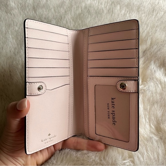 Kate Spade Staci Large Slim Bifold Wallet Light Rose - Picture 4 of 6